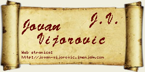 Jovan Vijorović vizit kartica